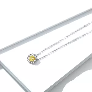 Colier din argint Yellow Daisy Flower
