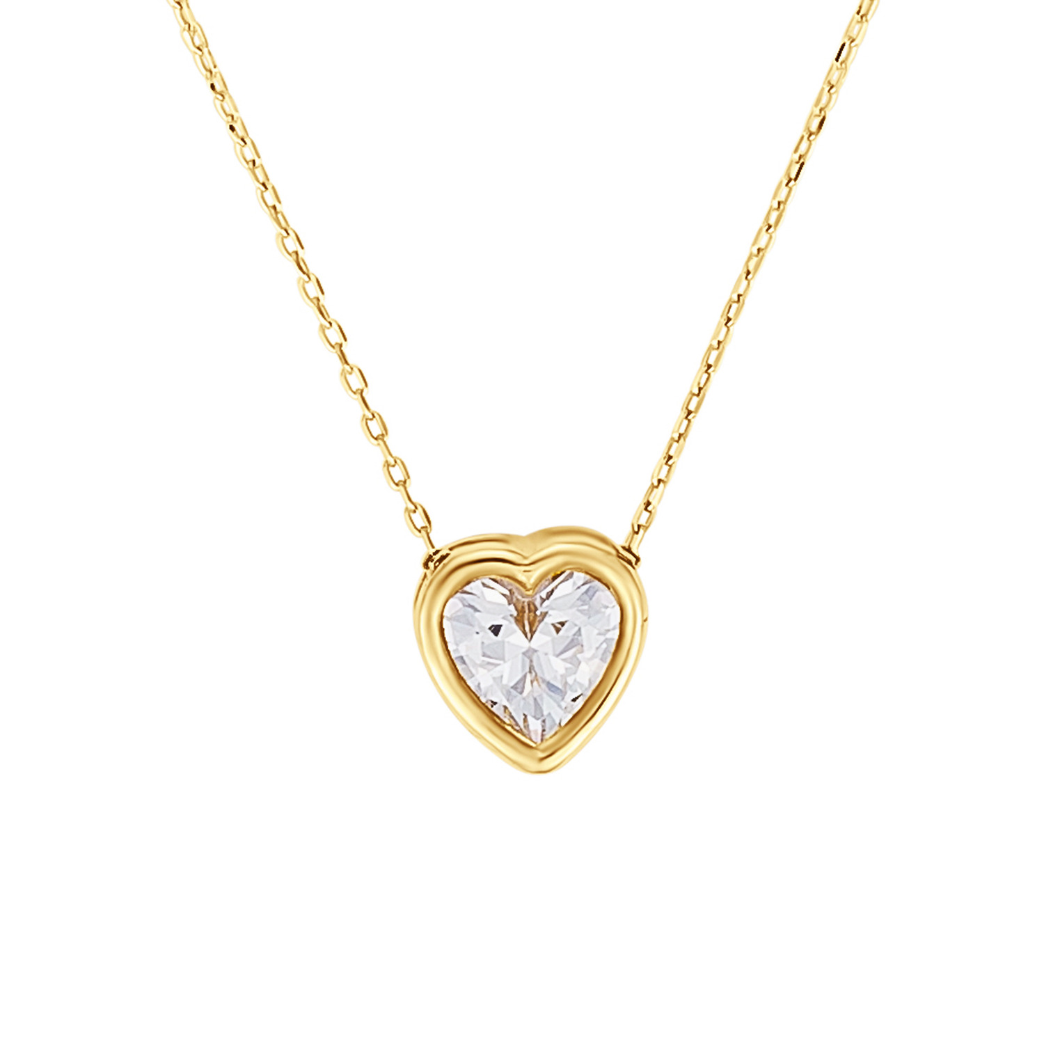 Colier din aur 14k Crystal Heart