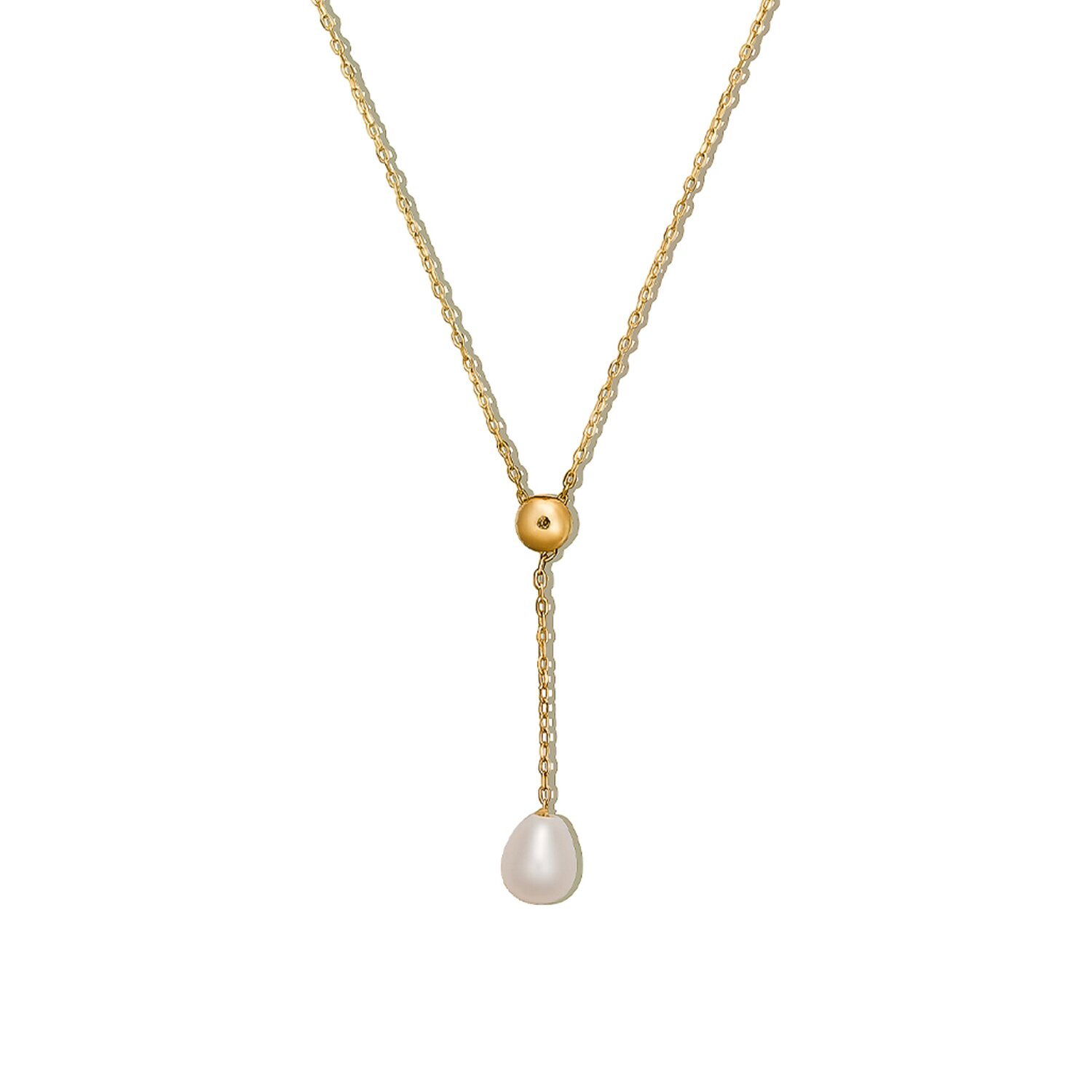 Colier din aur 14k Droplet Pearl