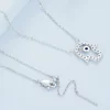 Colier reglabil din argint Blue Crystal Hamsa picture - 3