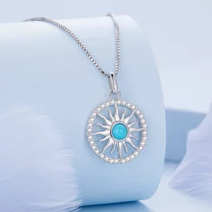 Colier reglabil din argint Blue Sun