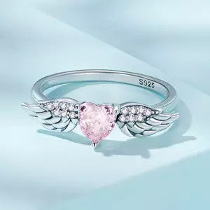 Inel din argint Angel's Pink Heart