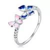 Inel din argint Blue and Pink Fire Butterfly picture - 1