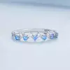 Inel din argint Blue and White Round Crystals picture - 3