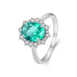 Inel din argint Elegant Green Crystal