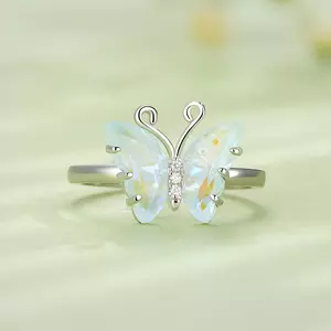 Inel din argint Elegant Turquoise Butterfly