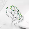 Inel din argint Fashion Green Tree