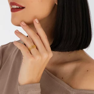 Inel din argint Golden Bubbles