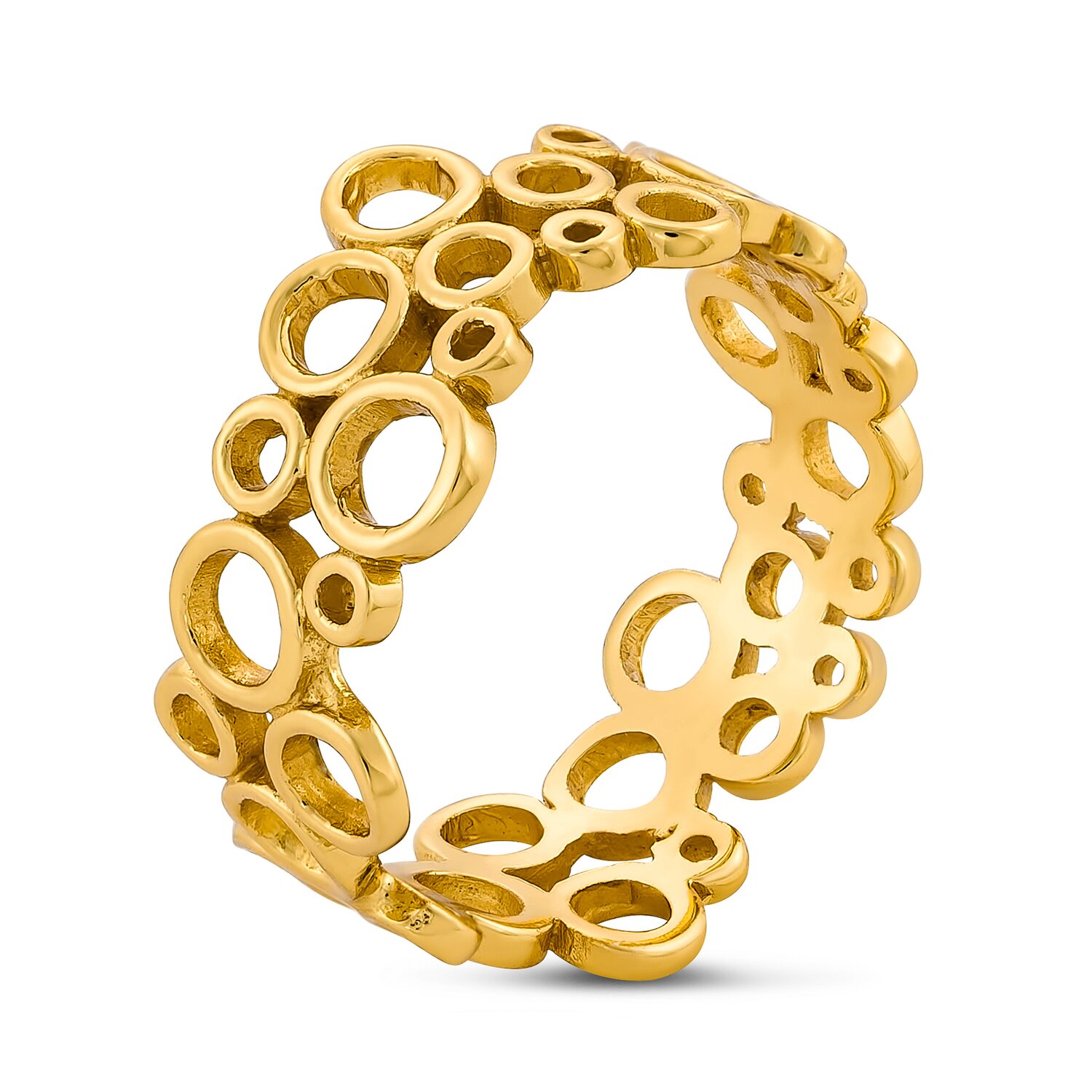 EdenBoutique Inel din argint Golden Bubbles