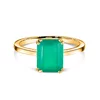 Inel din argint Golden Rectangle Green Onix Elegance picture - 1