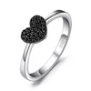 Inel din argint Heart Black Cristal picture - 1