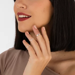 Inel din argint Layered Duo