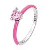 Inel din argint Pink Crystal Heart picture - 1