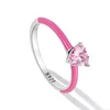 Inel din argint Pink Crystal Heart picture - 5