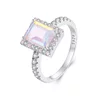 Inel din argint Pink Rectangle Crystal picture - 1