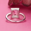 Inel din argint Pink Rectangle Crystal picture - 2