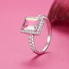 Inel din argint Pink Rectangle Crystal picture - 4