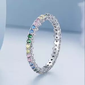 Inel din argint Rainbow Crystal Hoops