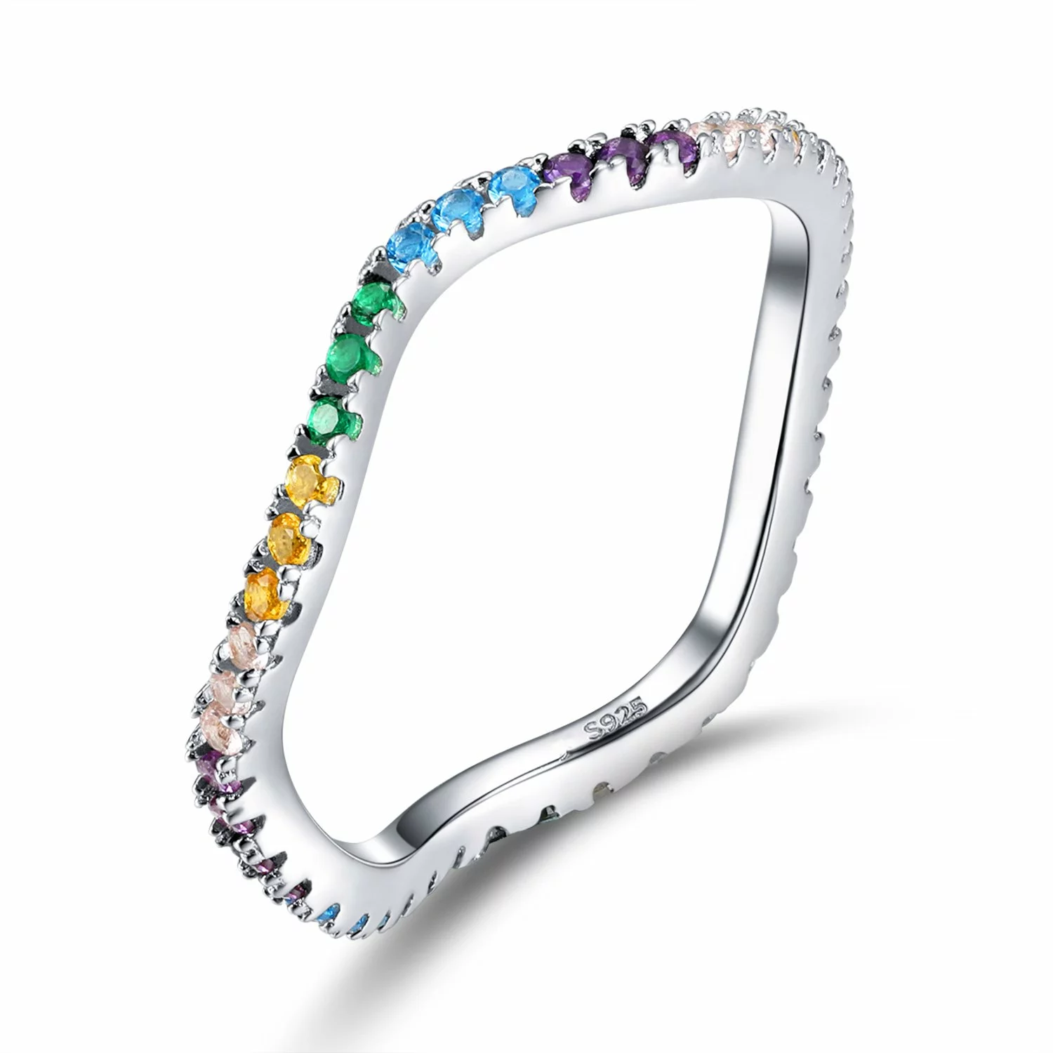 Inel din argint Rainbow Wave