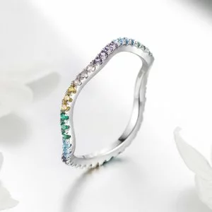Inel din argint Rainbow Wave