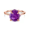 Inel din argint Rose Gold Simple Amethyst picture - 1