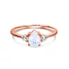 Inel din argint Rose Gold Special Moonstone Drop picture - 1
