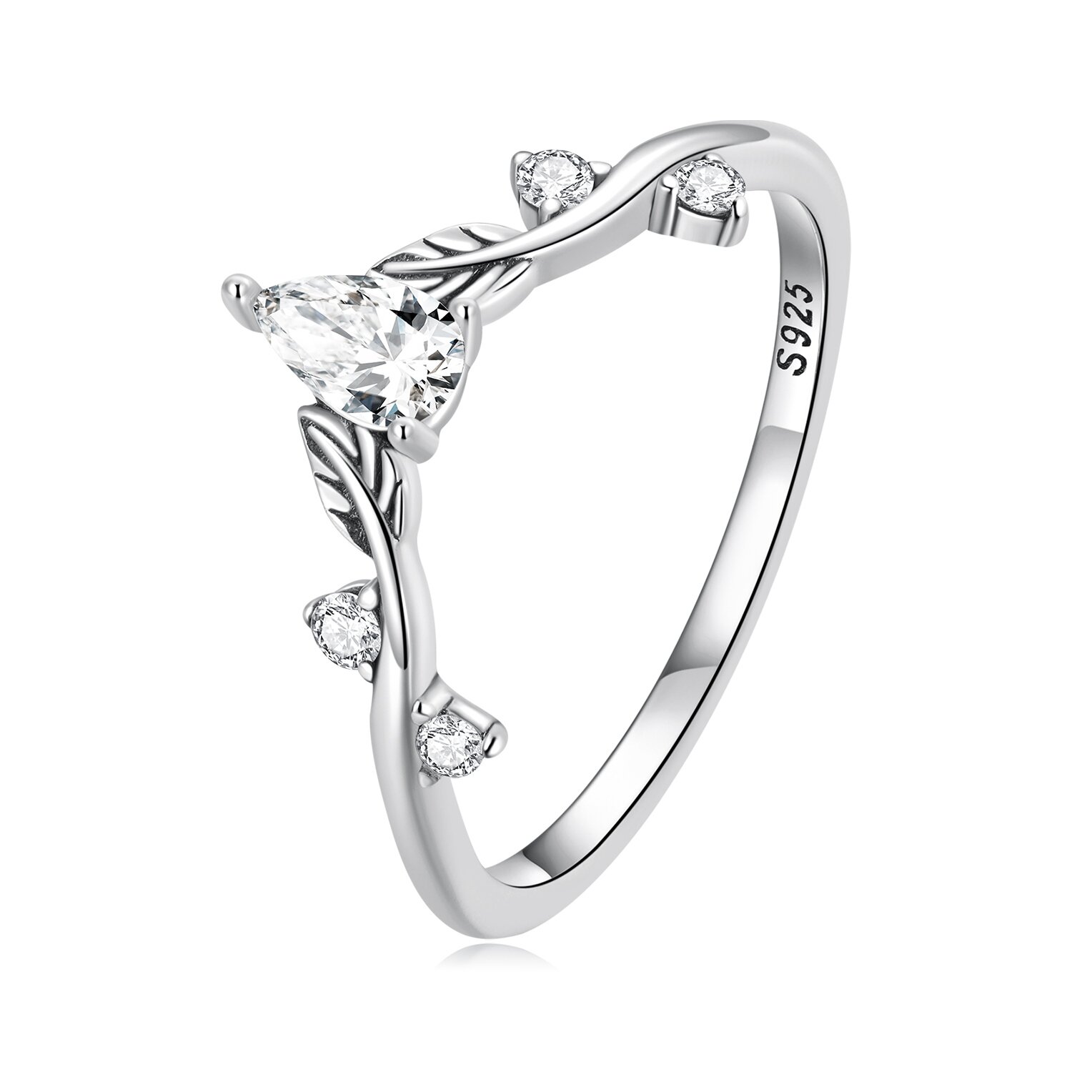 Inel din argint silver tear leaf