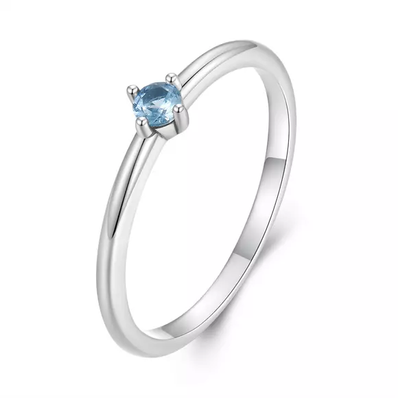 Inel din argint Simple Blue Crystal