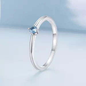 Inel din argint Simple Blue Crystal