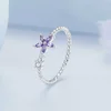 Inel din argint Simple Purple Flower picture - 4
