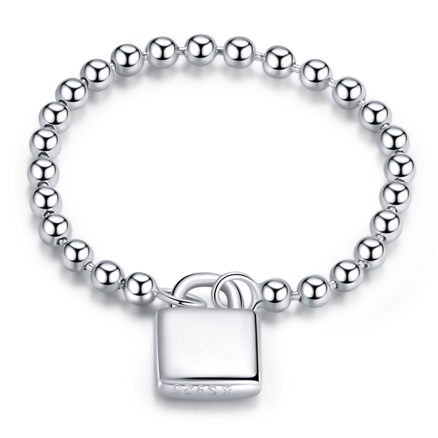 Inel din argint String of Beads with Lock argint