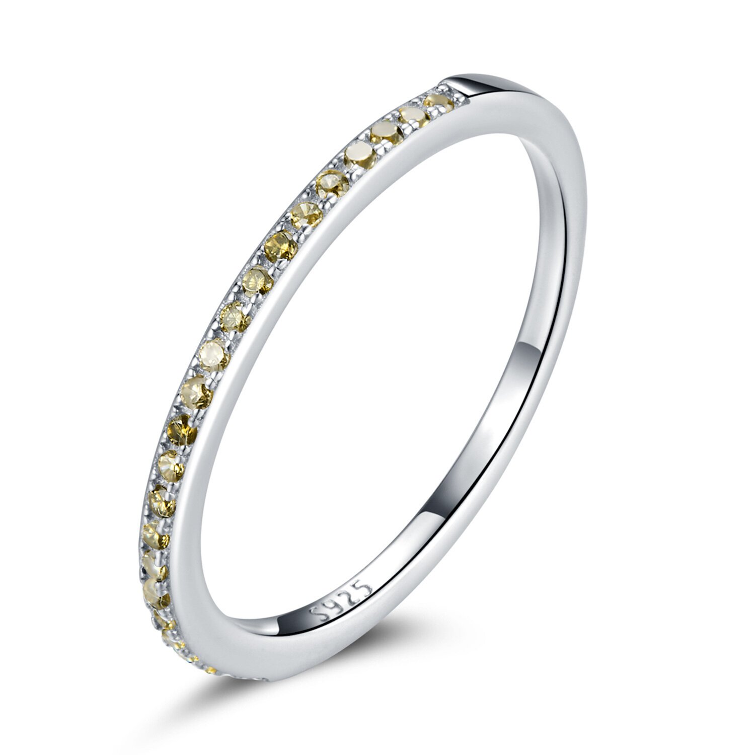 Inel din argint studded yellow