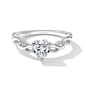 Inel din argint Twisted Heart Chain