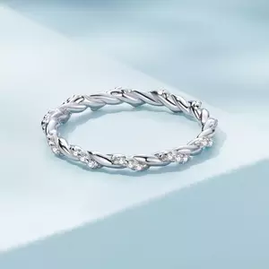 Inel din argint Twisted Silver Crystal