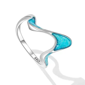 Inel din argint Wavy Blue