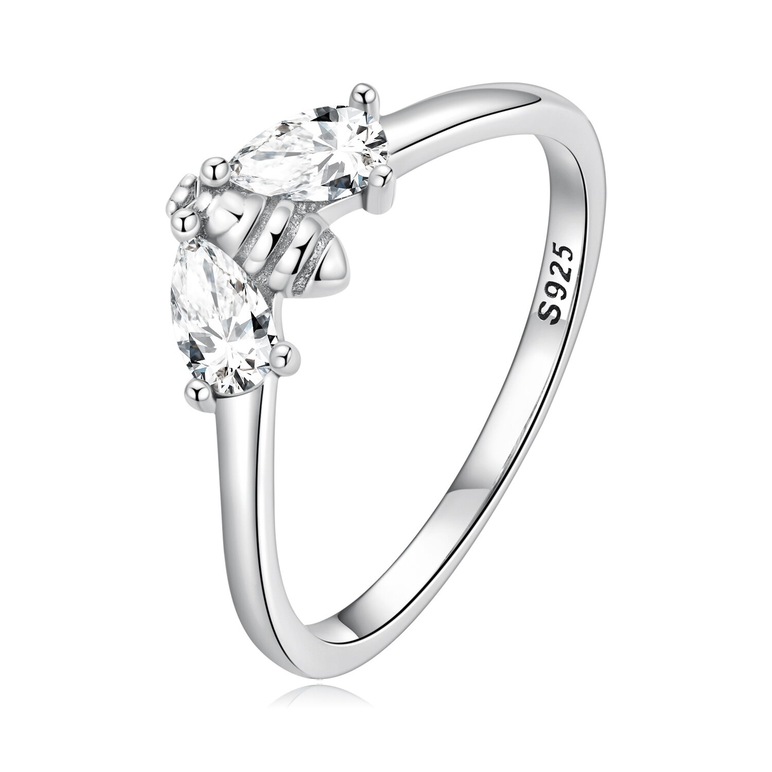 Inel din argint white crystal bee
