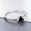 Inel reglabil din argint Black Triangle