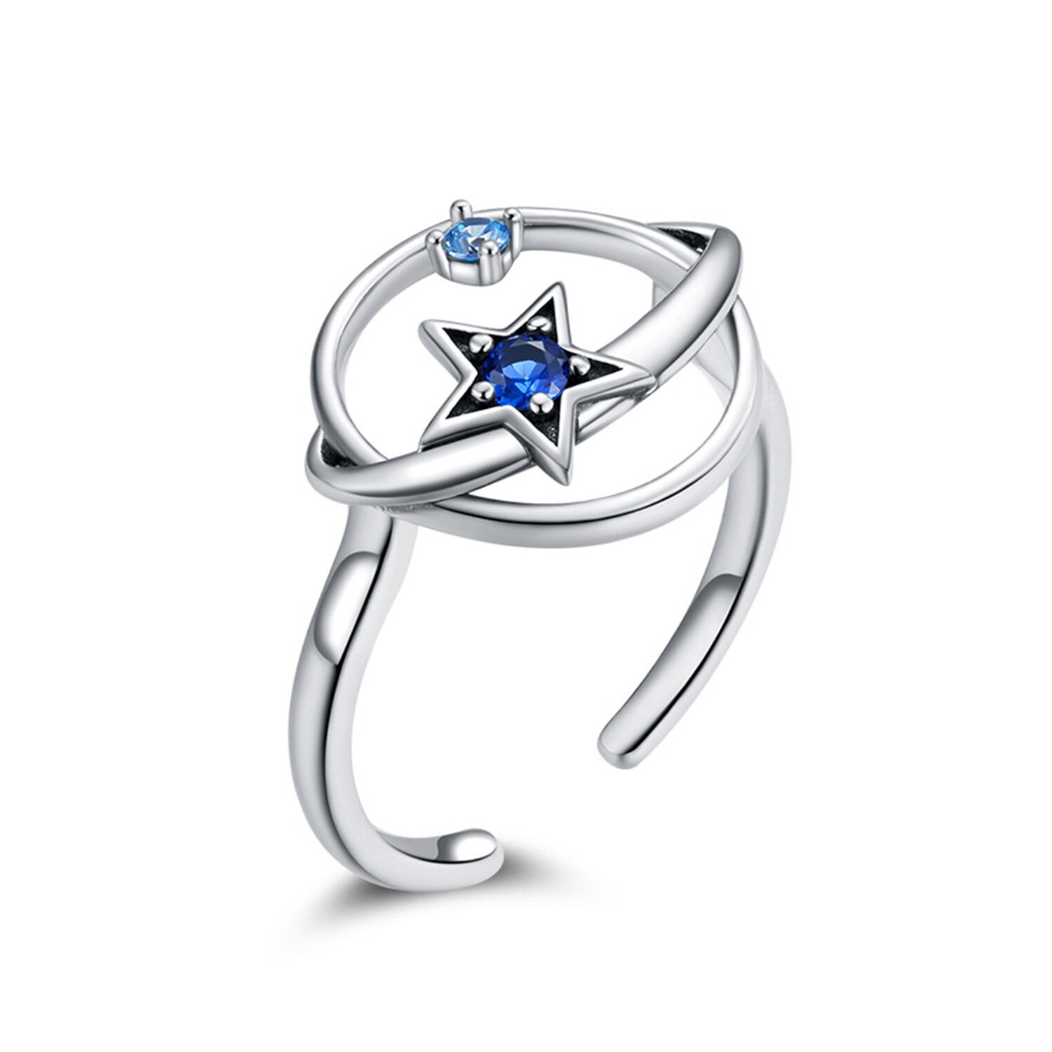 Inel reglabil din argint Galaxy Star
