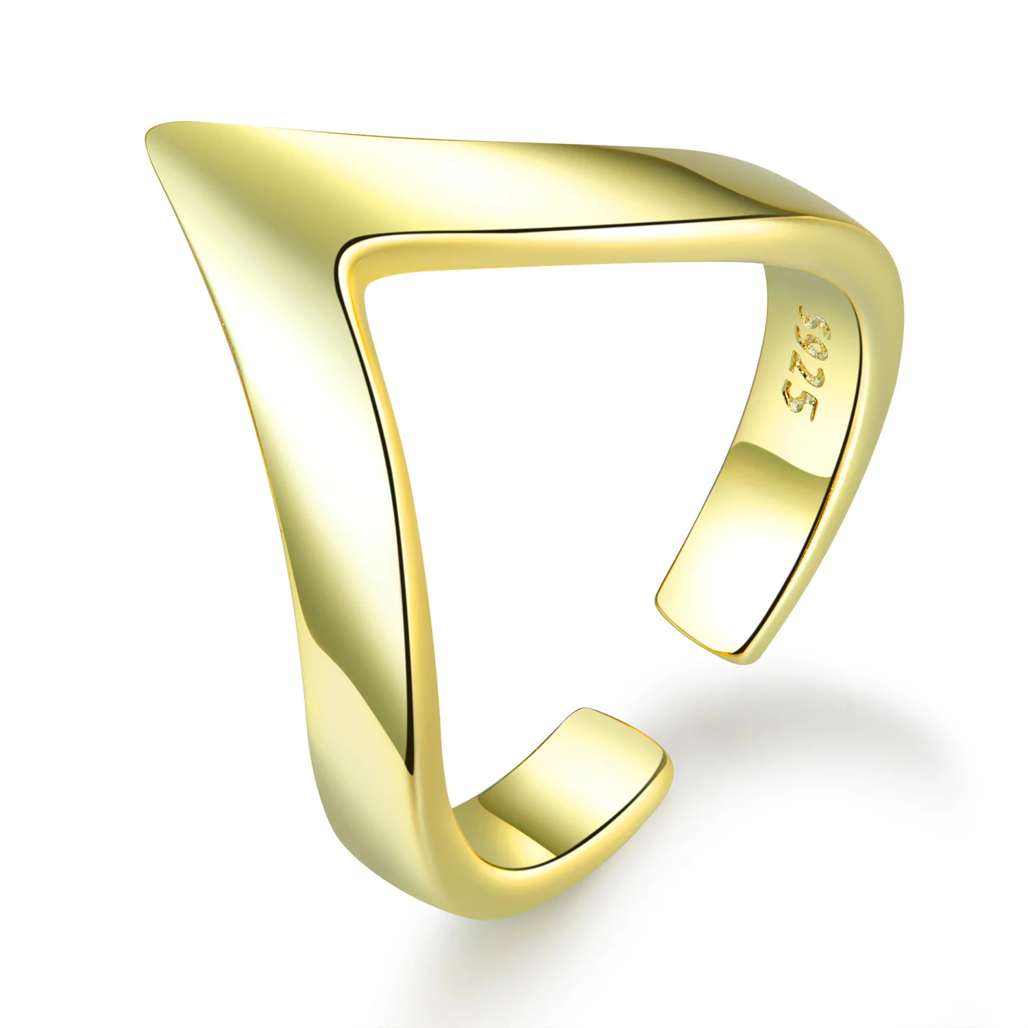 Inel reglabil din argint Golden Magic Ring