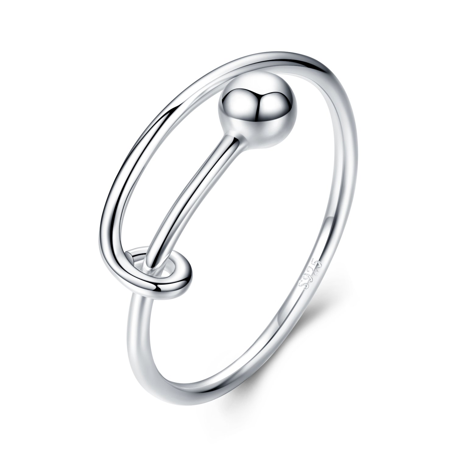 Inel reglabil din argint Minimal Ring image5