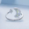 Inel reglabil din argint Misterious Moon and Star picture - 2