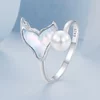 Inel reglabil din argint Pearl of the Mermaid's Tail picture - 4