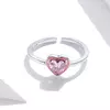 Inel reglabil din argint Pink Heart picture - 4