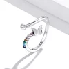 Inel reglabil din argint Rainbow Butterfly