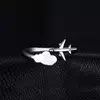 Inel reglabil din argint Silver Airplane picture - 5