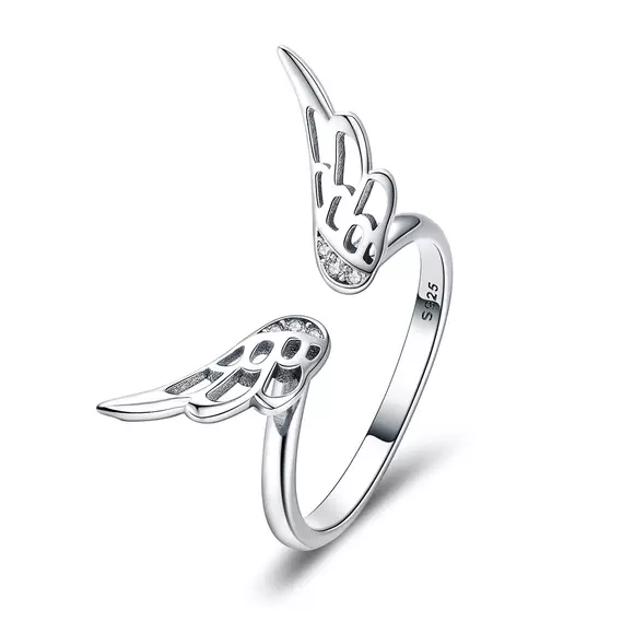 Inel reglabil din argint Silver Angel Wings