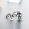Inel reglabil din argint Silver Daisy Bee picture - 2