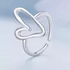 Inel reglabil din argint Silver Drawn Heart picture - 4