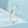 Inel reglabil din argint Silver Star Glimmer picture - 4