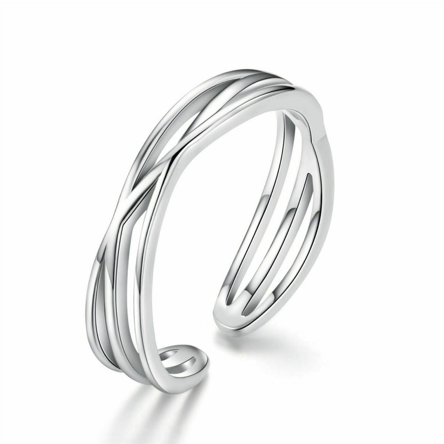 Inel reglabil din argint silver thin ropes